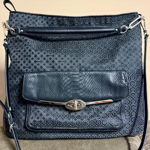 Y2K Coach Madison Op Art Turn Lock Hobo Shoulder Bag